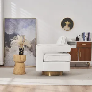 Swivel Barrel Chair For Living Room, 360 Degree Swivel Club Modern Accent Single Sofa Chair, Small L