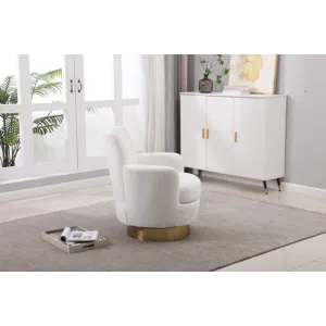 Teddy Swivel Barrel Chair, Swivel Accent Chairs Armchair For Living Room, Reading Chairs For Bedroom