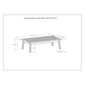 Palmetto - Outdoor Coffee Table - Light Teak