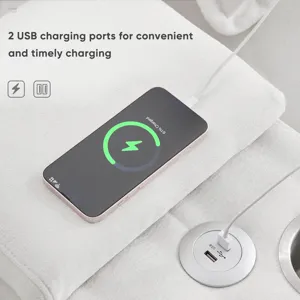 Modern U Shaped Sofa With Console, Cupholders And USB Ports, 6 Seat Upholstered Symmetrical Indoor F