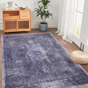 5\' x 8\' Area Rugs For Bedroom, Washable Rug, Low-Pile, Non-Slip, Non-Shedding, Foldable, Kid & Pet