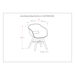 Kona - Outdoor Dining Chair in Plastic (Set of 2) - Taupe