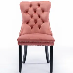 Nikki - Modern, High-End Tufted Solid Wood Contemporary Velvet Upholstered Dining Chair With Wood Le