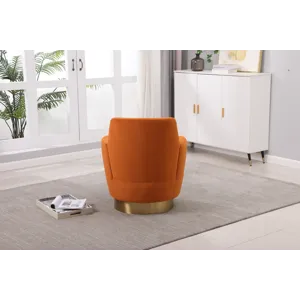 Velvet Swivel Barrel Chair, Swivel Accent Chairs Armchair For Living Room, Reading Chairs For Bedroo