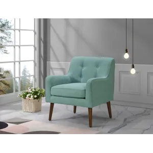 Ryder - Mid Century Modern Woven Fabric Tufted Armchair - Gray