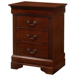 Louis Phillipe - G3100-3N 3 Drawer Nightstand - Cherry
