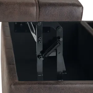 Harrison - Coffee Table Storage Ottoman - Distressed Brown