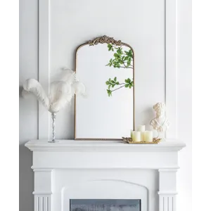 Arch Mirror, Baroque Inspired Wall Decor For Bathroom, Bedroom, Living Room - Gold