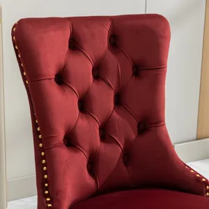 Nikki - Modern, High-End Tufted Solid Wood Contemporary Velvet Upholstered Dining Chair With Golden 