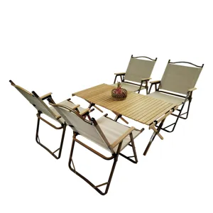 5 Pieces Dining Set, Multi-Function Foldable And Portable, 1 Dining Table & 4 Folding Chairs, Indoor