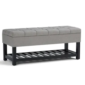 Saxon - Storage Ottoman Bench - Dove Grey