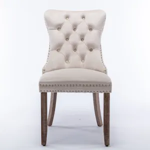 Nikki - Modern, High-End Tufted Solid Wood Contemporary Velvet Upholstered Dining Chair With Wood Le