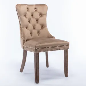 Nikki - Modern, High-End Tufted Solid Wood Contemporary Velvet Upholstered Dining Chair With Wood Le