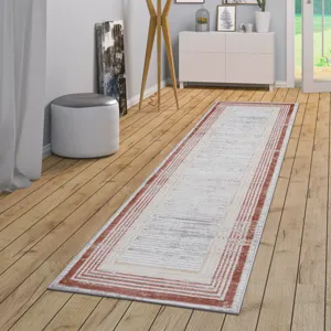 2\' x 8\' Bordered Non-Shedding Living Room Bedroom Dining Home Office Stylish And Stain Resistant A