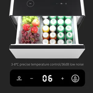 Modern Smart Side Table With Built-In Fridge, Wireless Charging, Temperature Control, Power Socket, 