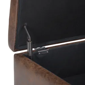 Owen - Coffee Table Storage Ottoman - Distressed Chestnut Brown