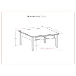 Artisan - Square Coffee Table - Russet Brown