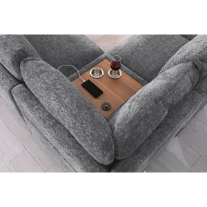 Celine - Chenille Fabric Corner Sectional Sofa With Right-Facing Chaise, Cupholders, And Charging Po