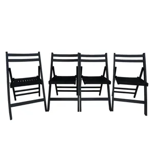 Folding Special Event Chairs, Foldable Style (Set of 4) - Black