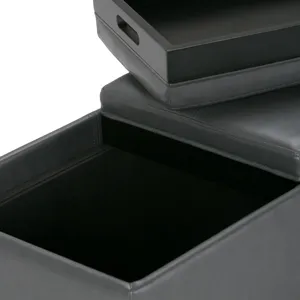 Avalon - Storage Ottoman - Stone Grey