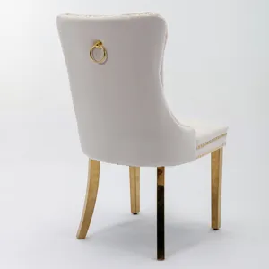 Nikki - Modern, High-End Tufted Solid Wood Contemporary Velvet Upholstered Dining Chair With Golden 