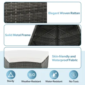 Outdoor Patio Furniture Luxury Circular Sofa Set Rattan Wicker Sectional Sofa Lounge Set With Temper