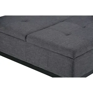 Dover - Square Coffee Table Storage Ottoman - Slate Grey