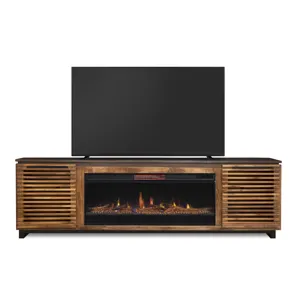 Graceland - 86" Fireplace TV Stand - Bourbon / Black