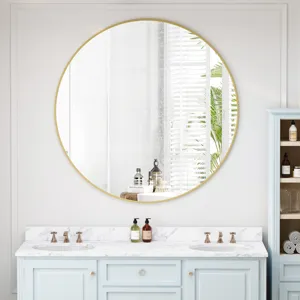 Wall Mirror Circular Mirror Metal Framed Mirror Round Vanity Mirror Dressing Mirror, For Bathroom, L