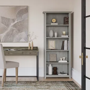 Amherst - 5 Shelf Bookcase - Fog Grey