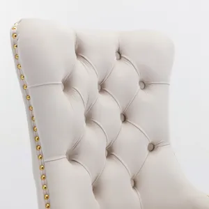 Nikki - Modern, High-End Tufted Solid Wood Contemporary Velvet Upholstered Dining Chair With Golden 