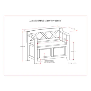 Amherst - Small Entryway Storage Bench - White
