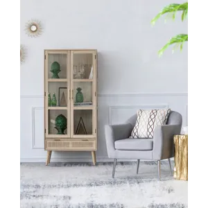 Tall Wooden Cabinet - Brown