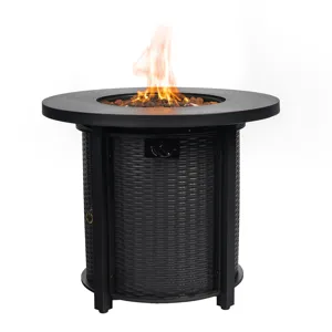 30\" Propane Round Fire Table 40000Btu Propane Fire Pit Table - Black