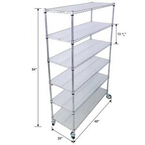 6 Tier 6000Lbs Capacity Nsf Metal Shelf Wire Shelving Unit, Heavy Duty Adjustable Storage Rack With 