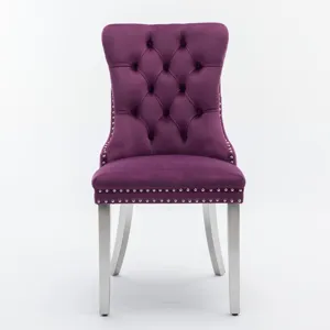 Nikki - Modern, High-End Tufted Solid Wood Contemporary Velvet Upholstered Dining Chair With Chrome 