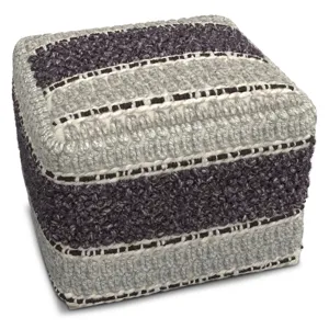Grady - Square Pouf - Magenta / Natural
