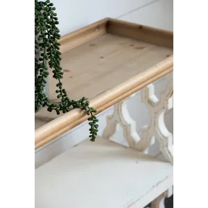 Distressed Shelf Tray, French Country Console Table - White / Natural