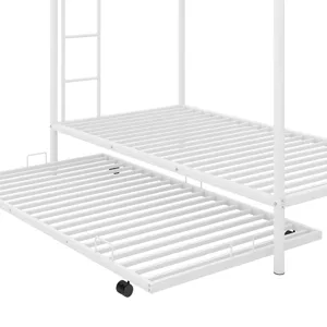 Twin Over Twin Bunk Bed With Trundle - White
