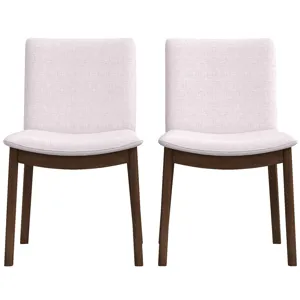 Laura - Mid-Century Modern Solid Wood Dining Chair (Set of 2) - Beige