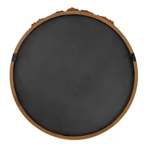 Round Hand Carved Rose Antique Mirror Frame, Wall Mirror For Live Space, Bathroom, Entryway Wall Dec