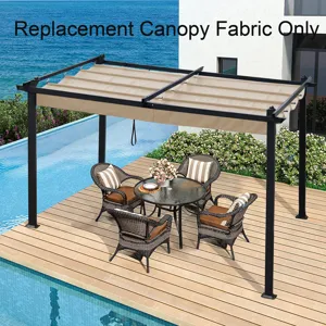 Replacement Canopy Top Cover Fabric For 13 x 10 Ft Outdoor Patio Retractable Pergola Sun-Shelter Can