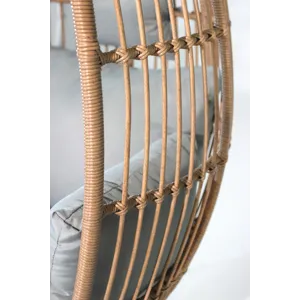 Outdoor Garden Wicker Egg Chair And Footstool Patio Chaise, With Cushions, Outdoor Indoor Basket Cha