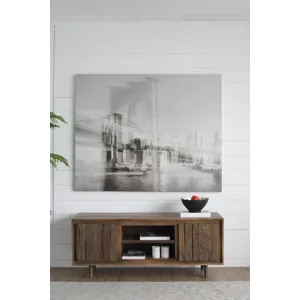 TV Cabinet With Recycle Wood 2 Door - Brown