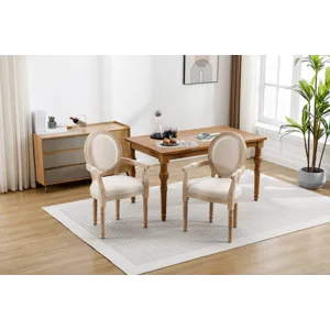 French Style Solid Wood Dining Chair (Set of 2) - Cream