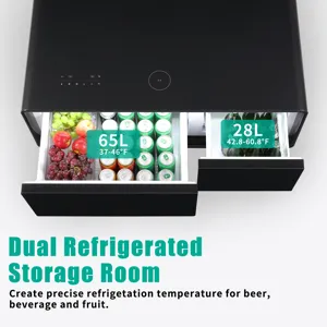 Modern Smart Coffee Table With Built-In Fridge - Bluetooth Speaker, Wireless Charging, Touch Control