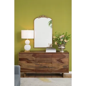 Arch Mirror, Baroque Inspired Wall Decor For Bathroom, Bedroom, Living Room - Gold