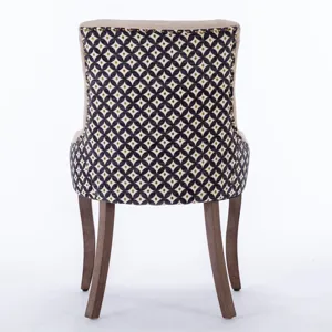 Ultra Side Dining Chair, Thickened Fabric Chairs With Neutrally Toned Solid Wood Legs, Bronze Nail H
