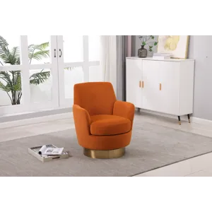 Velvet Swivel Barrel Chair, Swivel Accent Chairs Armchair For Living Room, Reading Chairs For Bedroo