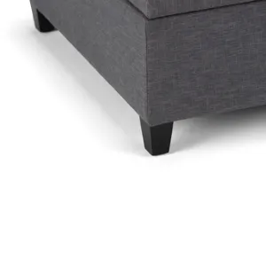 Ellis - Coffee Table Storage Ottoman - Slate Grey